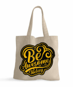 Alternative view of Be Awesome Today Small Tote Bag - Motivational Shopping Bag - Cute Tote Bag