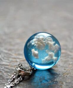 Alternative view of Blue Sky Cloud Resin Necklace