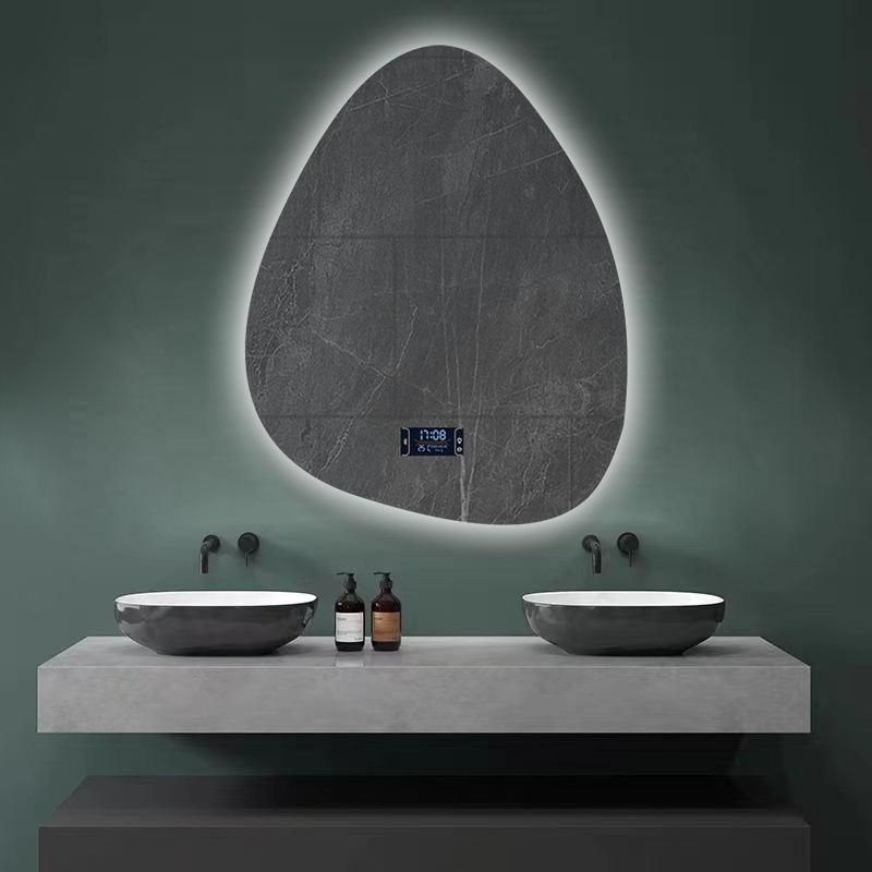 Modern Rectangular Smart LED Bathroom Mirror with Bluetooth Speaker & Adjustable Light