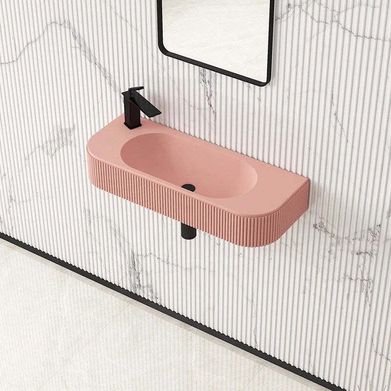 Luxe Wall-Hung Stone Resin Bathroom Basin - Image 3